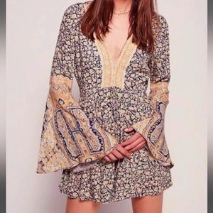 Free people open back romper
